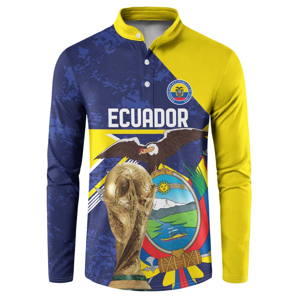 Ecuador Football Custom Button Sweatshirt Road To World Cup 2026 - Wonder Print Shop