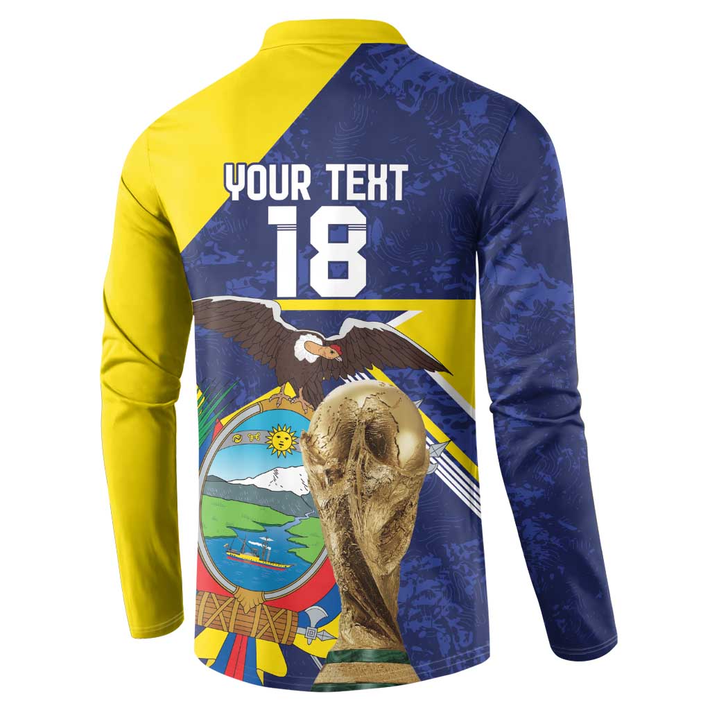 Ecuador Football Custom Button Sweatshirt Road To World Cup 2026 - Wonder Print Shop