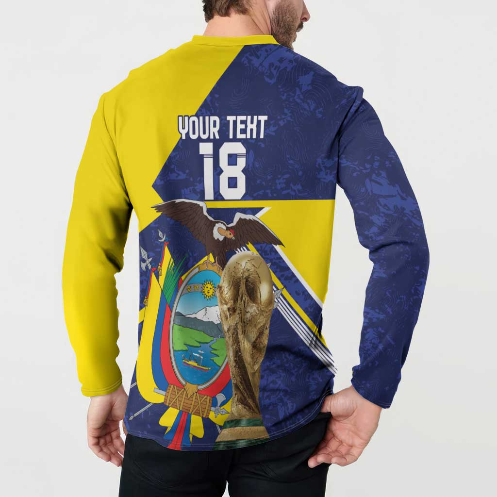 Ecuador Football Custom Button Sweatshirt Road To World Cup 2026 - Wonder Print Shop