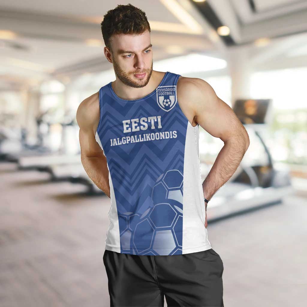 Custom Estonia Football Men Tank Top Eesti Jalgpallikoondis