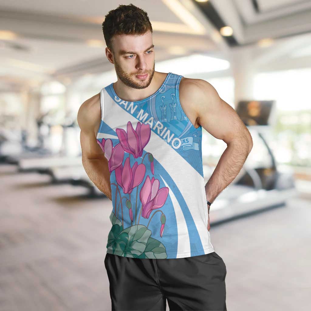 Personalized San Marino Men Tank Top Libertas Cyclamen Flowers