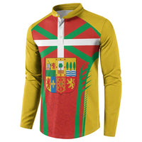 Basque Country Button Sweatshirt Zazpiak Bat Flag Style