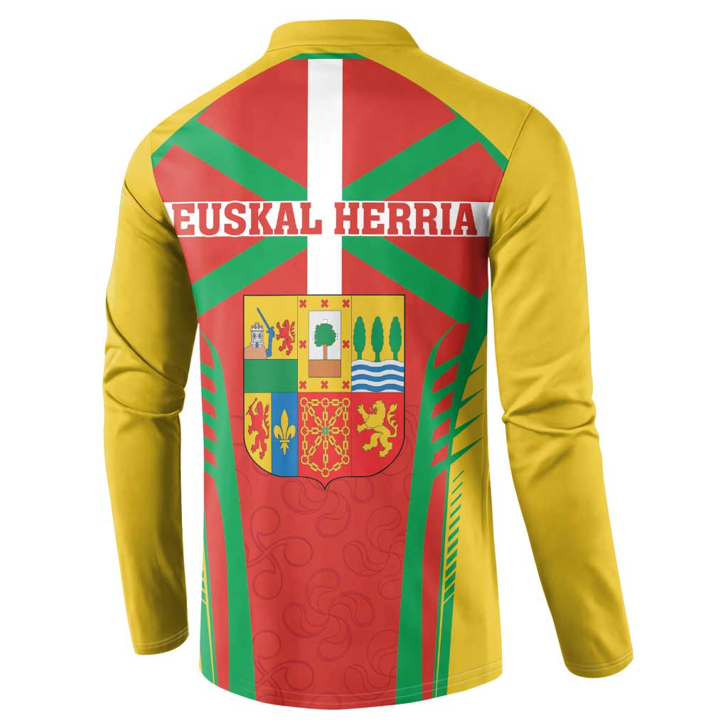 Basque Country Button Sweatshirt Zazpiak Bat Flag Style