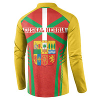 Basque Country Button Sweatshirt Zazpiak Bat Flag Style