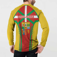 Basque Country Button Sweatshirt Zazpiak Bat Flag Style