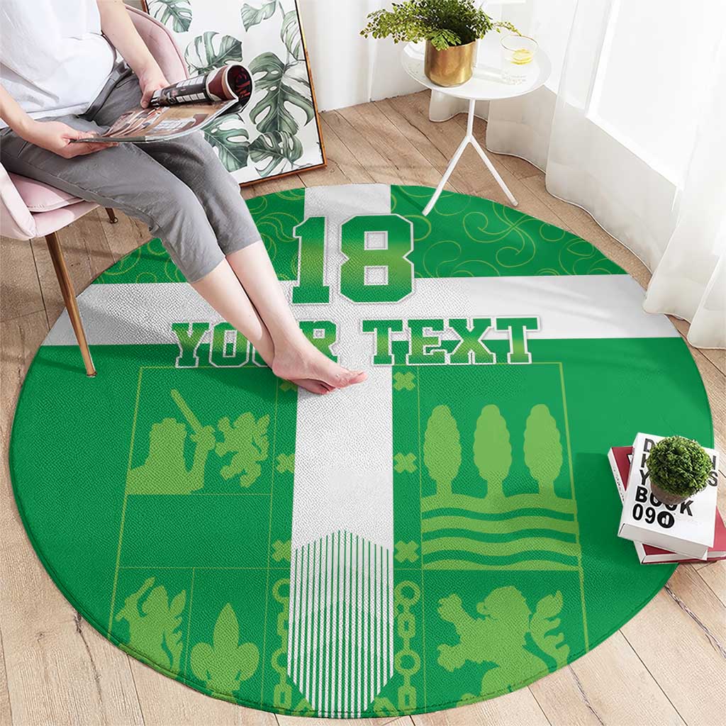 Custom Basque Euskadi Football Round Carpet Euskal Selekzioa Go Champion