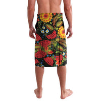 Petrykivka Ukrainian Folk Pattern Lavalava Golden Trident With Map
