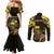 Ethiopia Enkutatash Lion of Judah Couples Matching Mermaid Dress and Long Sleeve Button Shirt With Folk Pattern