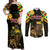 Ethiopia Enkutatash Lion of Judah Couples Matching Off Shoulder Maxi Dress and Long Sleeve Button Shirt With Folk Pattern