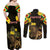 Ethiopia Enkutatash Lion of Judah Couples Matching Off Shoulder Maxi Dress and Long Sleeve Button Shirt With Folk Pattern