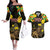 Ethiopia Enkutatash Lion of Judah Couples Matching Off The Shoulder Long Sleeve Dress and Hawaiian Shirt With Folk Pattern