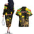 Ethiopia Enkutatash Lion of Judah Couples Matching Off The Shoulder Long Sleeve Dress and Hawaiian Shirt With Folk Pattern