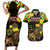 Ethiopia Enkutatash Lion of Judah Couples Matching Short Sleeve Bodycon Dress and Hawaiian Shirt With Folk Pattern - Wonder Print Shop