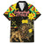 Ethiopia Enkutatash Lion of Judah Family Matching Off The Shoulder Long Sleeve Dress and Hawaiian Shirt With Folk Pattern