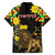 Ethiopia Enkutatash Lion of Judah Family Matching Off The Shoulder Long Sleeve Dress and Hawaiian Shirt With Folk Pattern