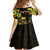 Ethiopia Enkutatash Lion of Judah Family Matching Off Shoulder Short Dress and Hawaiian Shirt With Folk Pattern