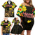 Ethiopia Enkutatash Lion of Judah Family Matching Off Shoulder Short Dress and Hawaiian Shirt With Folk Pattern