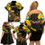 Ethiopia Enkutatash Lion of Judah Family Matching Off Shoulder Short Dress and Hawaiian Shirt With Folk Pattern