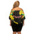 Ethiopia Enkutatash Lion of Judah Family Matching Off Shoulder Short Dress and Hawaiian Shirt With Folk Pattern