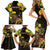 Ethiopia Enkutatash Lion of Judah Family Matching Short Sleeve Bodycon Dress and Hawaiian Shirt With Folk Pattern - Wonder Print Shop