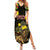 Ethiopia Enkutatash Lion of Judah Family Matching Summer Maxi Dress and Hawaiian Shirt With Folk Pattern