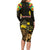 Ethiopia Enkutatash Lion of Judah Long Sleeve Bodycon Dress With Folk Pattern