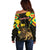 Ethiopia Enkutatash Lion of Judah Off Shoulder Sweater With Folk Pattern