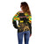 Ethiopia Enkutatash Lion of Judah Off Shoulder Sweater With Folk Pattern