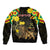 Ethiopia Enkutatash Lion of Judah Sleeve Zip Bomber Jacket With Folk Pattern