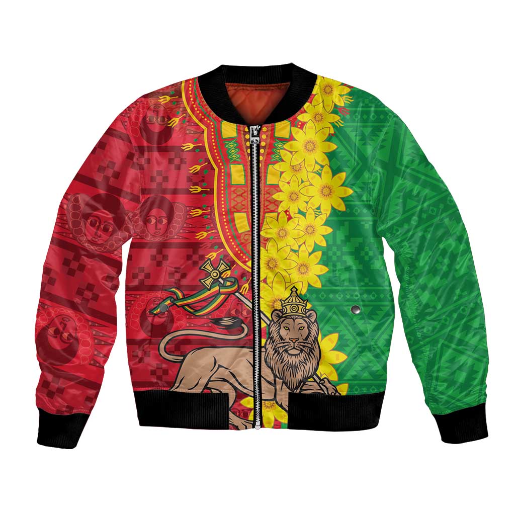 Ethiopia Enkutatash Melkam Addis Amet Bomber Jacket With Bidens Macroptera