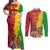 Ethiopia Enkutatash Melkam Addis Amet Couples Matching Off Shoulder Maxi Dress and Long Sleeve Button Shirt With Bidens Macroptera