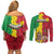 Ethiopia Enkutatash Melkam Addis Amet Couples Matching Off Shoulder Short Dress and Long Sleeve Button Shirt With Bidens Macroptera