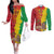 Ethiopia Enkutatash Melkam Addis Amet Couples Matching Off The Shoulder Long Sleeve Dress and Long Sleeve Button Shirt With Bidens Macroptera