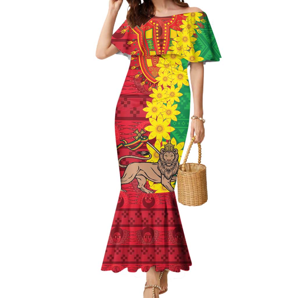 Ethiopia Enkutatash Melkam Addis Amet Mermaid Dress With Bidens Macroptera