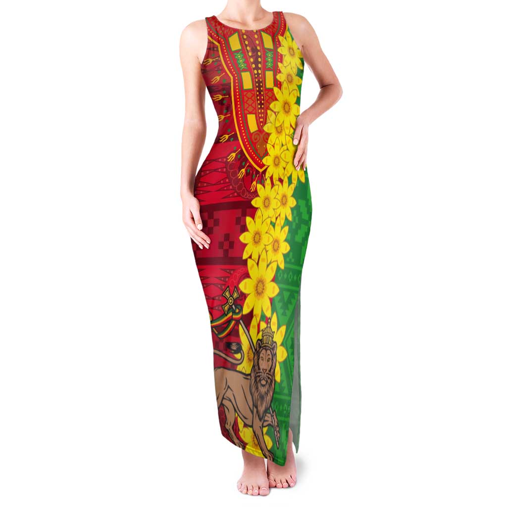 Ethiopia Enkutatash Melkam Addis Amet Tank Maxi Dress With Bidens Macroptera