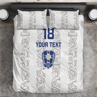Custom York Minstrel Spirit Bedding Set Norse Viking Pattern White Version - Wonder Print Shop