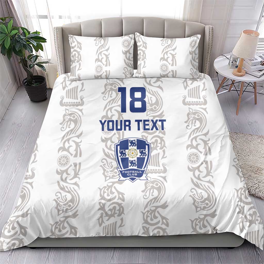 Custom York Minstrel Spirit Bedding Set Norse Viking Pattern White Version - Wonder Print Shop