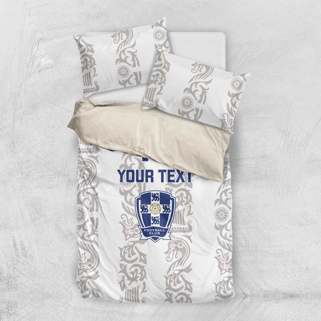 Custom York Minstrel Spirit Bedding Set Norse Viking Pattern White Version - Wonder Print Shop