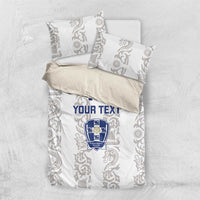 Custom York Minstrel Spirit Bedding Set Norse Viking Pattern White Version - Wonder Print Shop