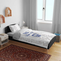 Custom York Minstrel Spirit Bedding Set Norse Viking Pattern White Version - Wonder Print Shop