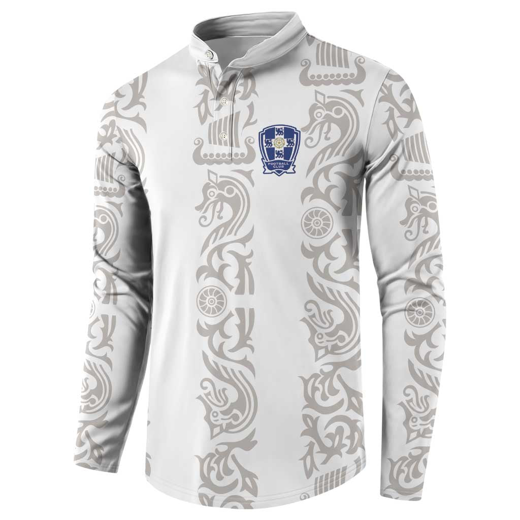 Custom York Minstrel Spirit Button Sweatshirt Norse Viking Pattern White Version - Wonder Print Shop