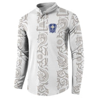 Custom York Minstrel Spirit Button Sweatshirt Norse Viking Pattern White Version - Wonder Print Shop
