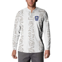Custom York Minstrel Spirit Button Sweatshirt Norse Viking Pattern White Version - Wonder Print Shop