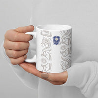 Custom York Minstrel Spirit Ceramic Mug Norse Viking Pattern White Version - Wonder Print Shop