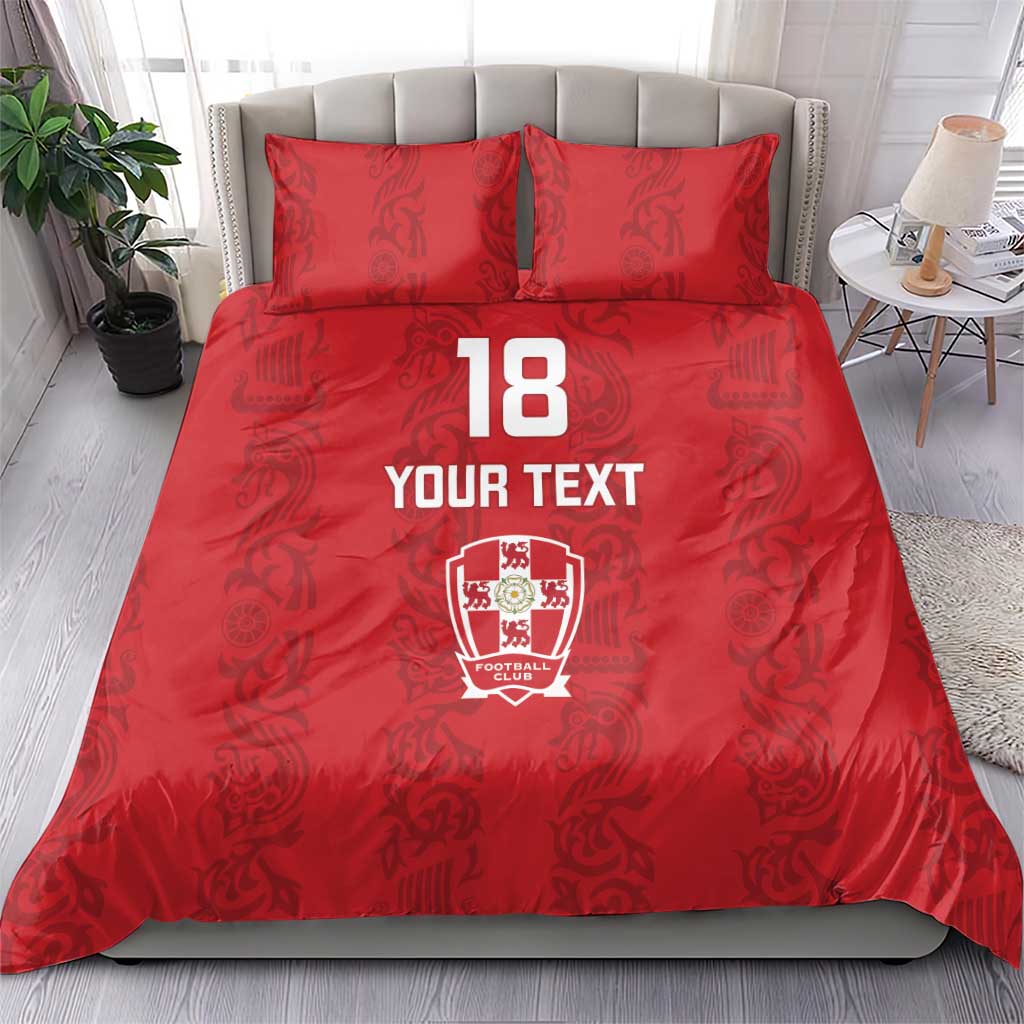 Custom York Minstrel Spirit Bedding Set Norse Viking Pattern Red Version - Wonder Print Shop