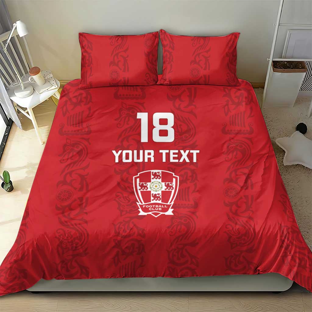 Custom York Minstrel Spirit Bedding Set Norse Viking Pattern Red Version - Wonder Print Shop