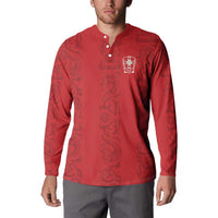 Custom York Minstrel Spirit Button Sweatshirt Norse Viking Pattern Red Version - Wonder Print Shop