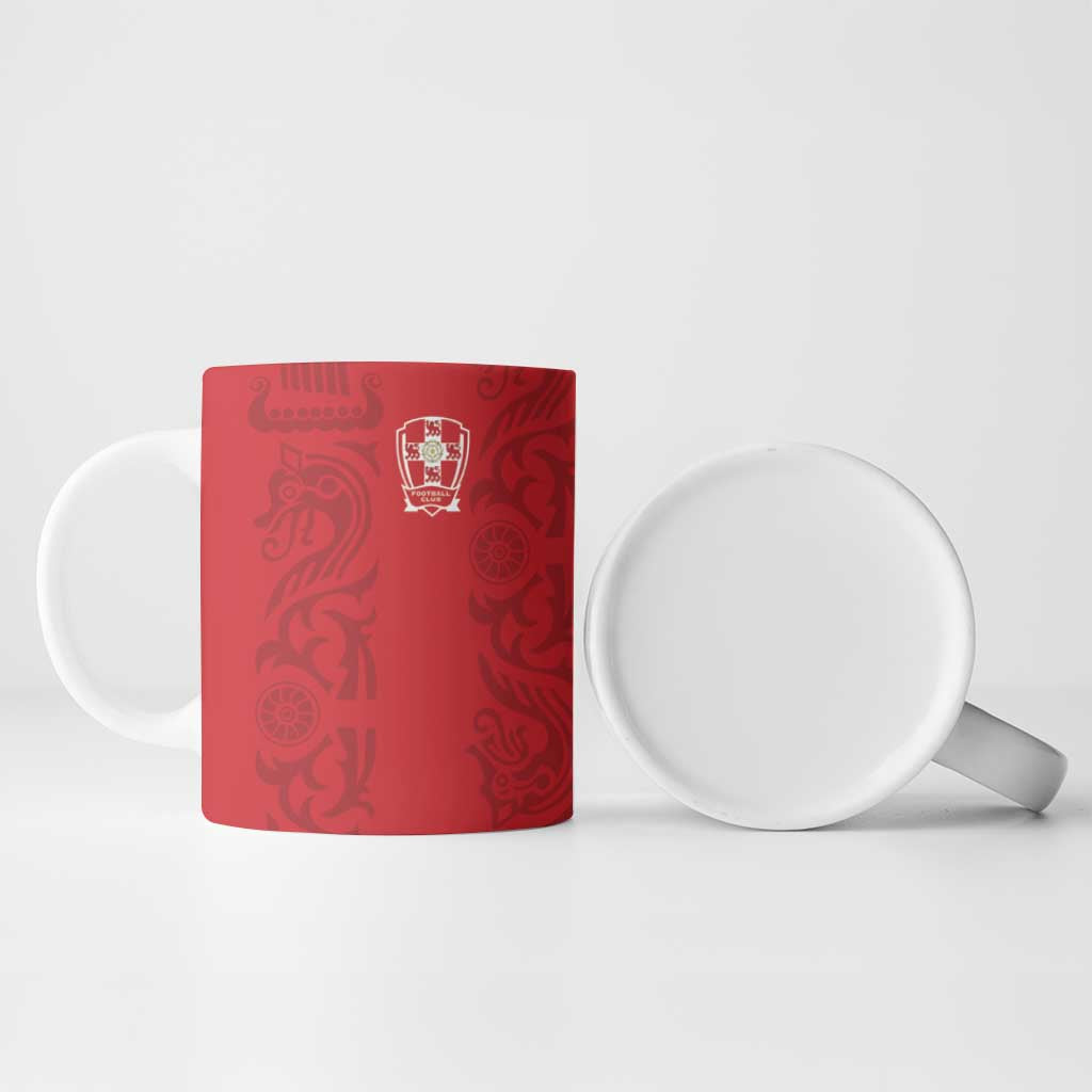 Custom York Minstrel Spirit Ceramic Mug Norse Viking Pattern Red Version - Wonder Print Shop