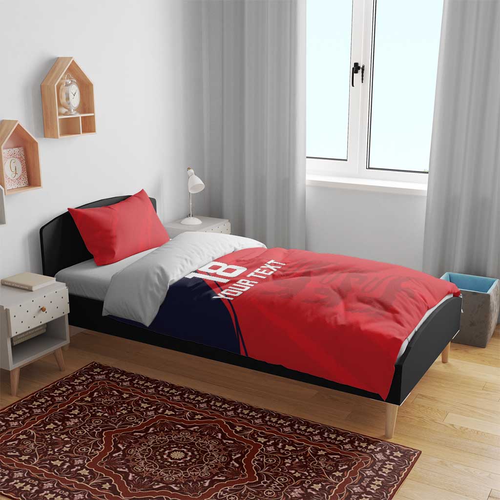 Custom Bailiwick of Jersey Cricket Bedding Set Jer Lions Champion Red Version - Wonder Print Shop