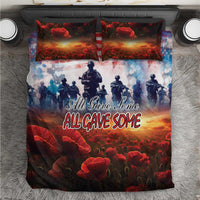 Poppy and soldier print bedding set with “All Gave Some” on duvet and two pillows
